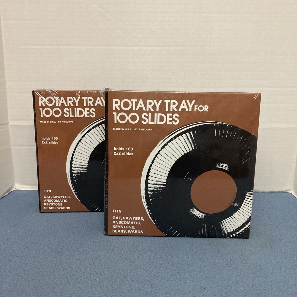 NOS Airequipt Rotary Tray for 100 2x2 Slides (Made int USA) - Set of 2